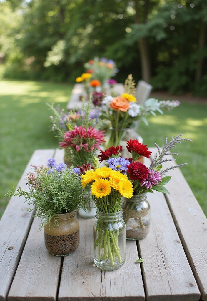 10 Stunning Boho Picnic Decor Hacks You Need to Try This Weekend! - 7. DIY Floral Arrangements for Table Decor