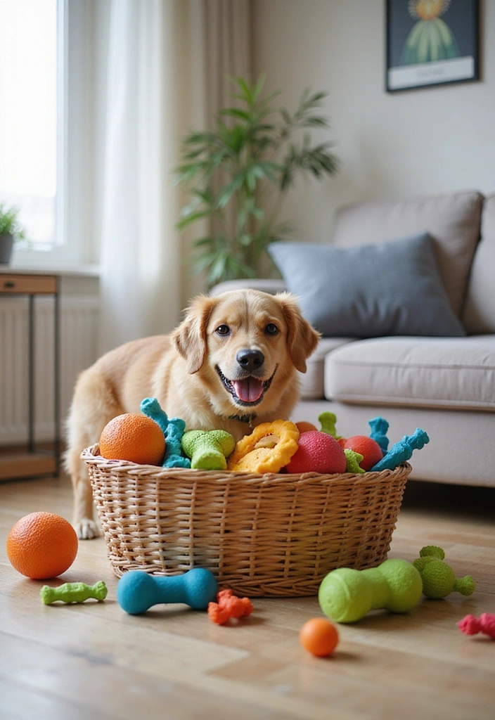 14 Pet Organization Tips That Will Keep Your Dog Supplies Clutter-Free (You’ll Thank Us!) - 3. Create a Toy Rotation System