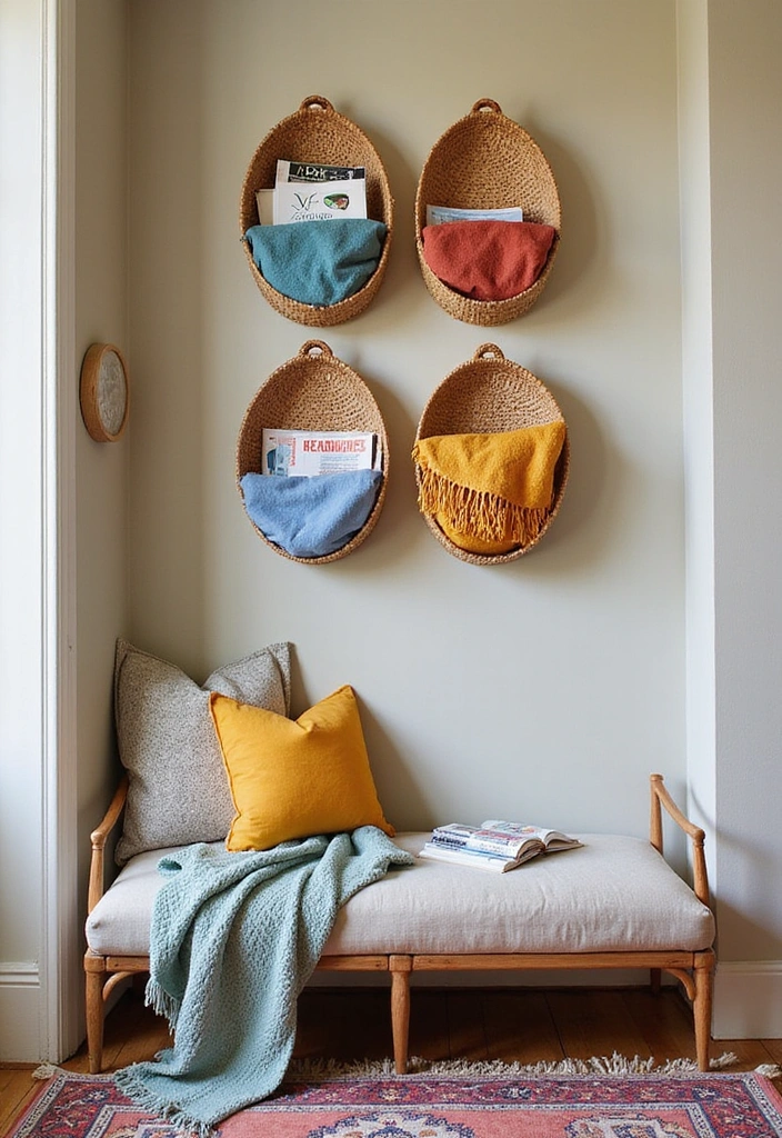 15 Bedroom Storage Hacks You Wish You Knew Sooner (Number 8 is a Game Changer!) - 9. Wall-Mounted Baskets