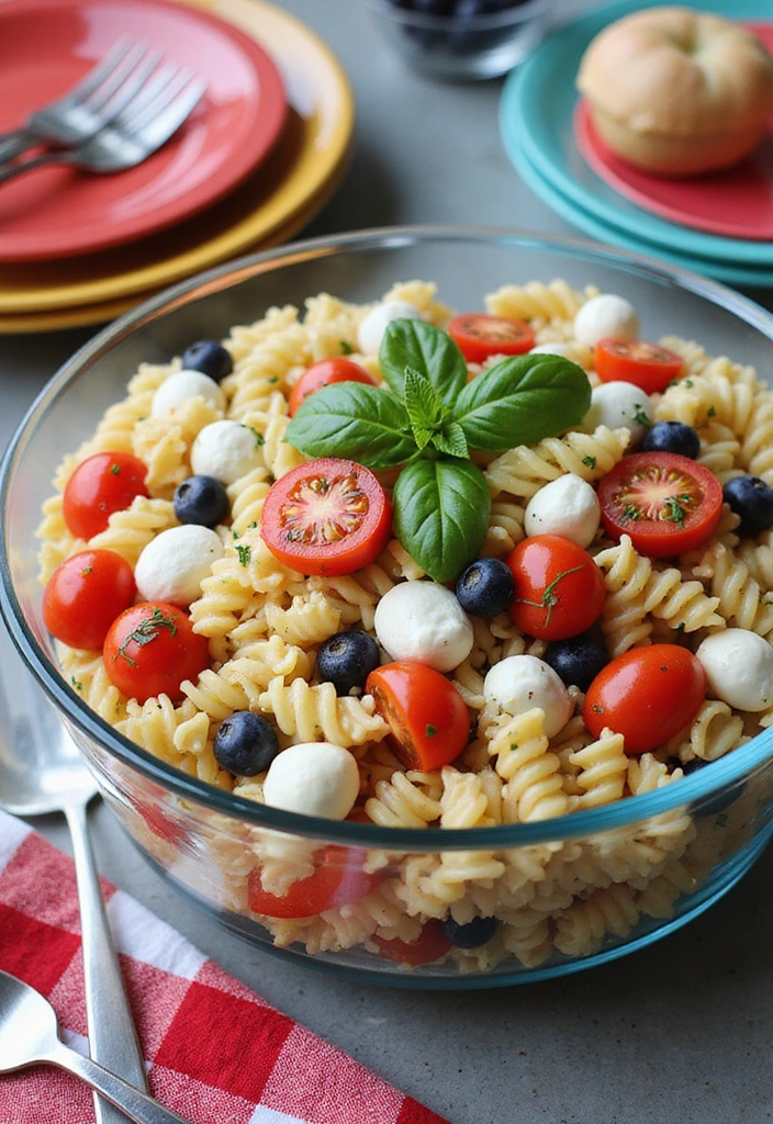 15 Fourth of July Picnic Ideas That'll Make Your Celebration Unforgettable! - 10. Red, White, and Blue Pasta Salad