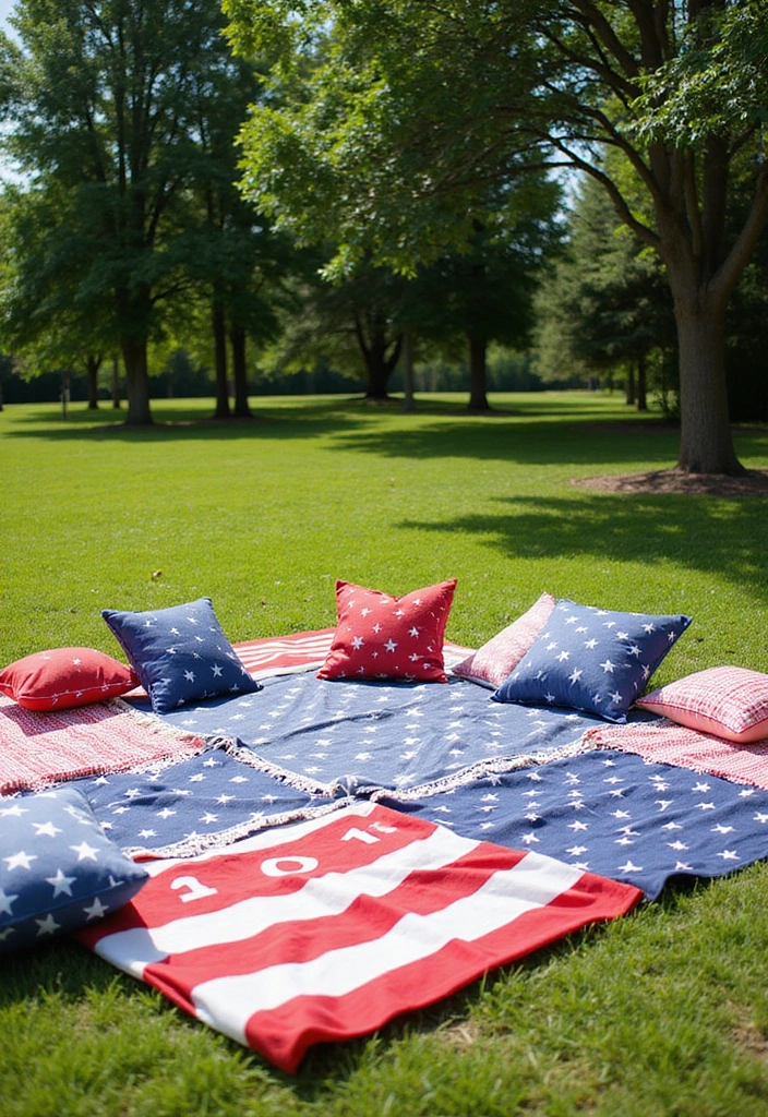 15 Fourth of July Picnic Ideas That'll Make Your Celebration Unforgettable! - 8. Patriotic Picnic Blankets
