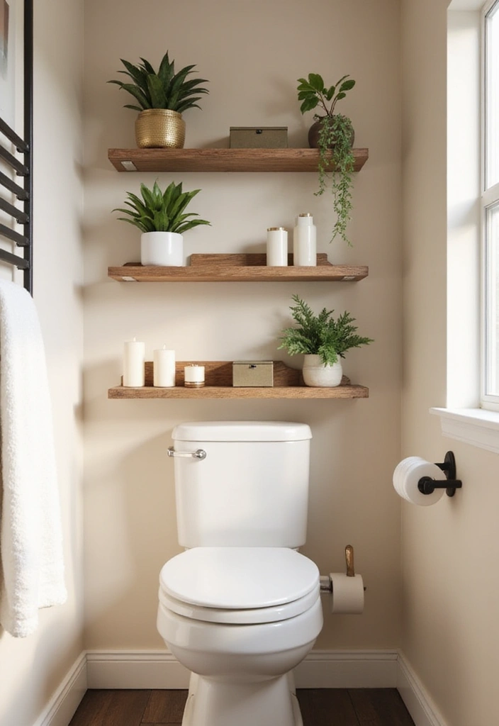 18 Genius Bathroom Tips That'll Transform Your Space (Don’t Miss #7!) - 1. Floating Shelves for Stylish Storage
