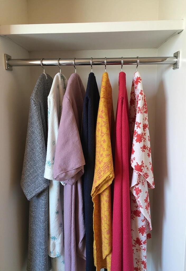 21 Space-Saving Hacks for Small Closets (Say Goodbye to Clutter!) - 8. Use a Tension Rod for Accessories