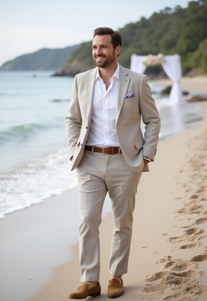 7 Beach Wedding Guest Outfits That Will Make Waves This Summer! - 4. Linen Suits for Men