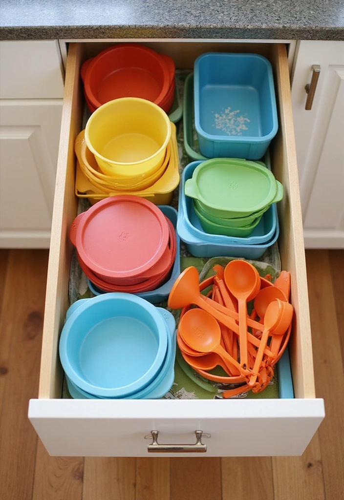 10 Kitchen Drawer Organizing Hacks That'll Make Clutter Disappear Like Magic! - 7. Utilize Tupperware for Small Items
