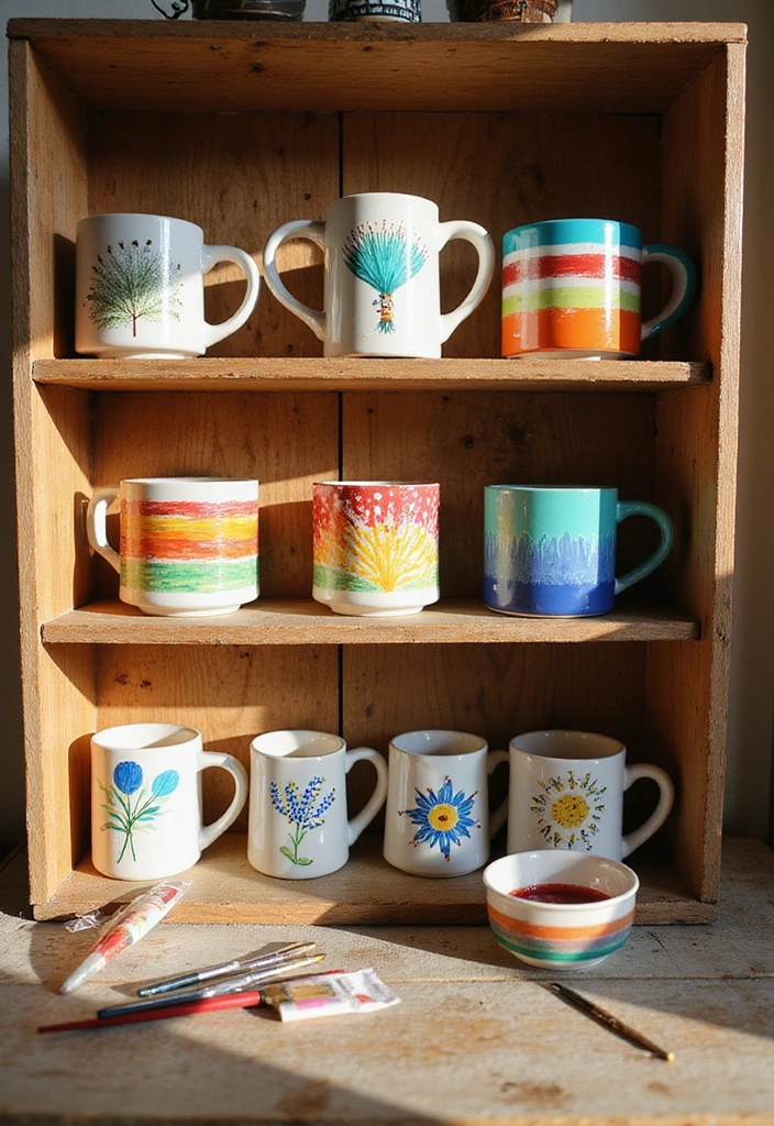 12 Modern Home Aesthetic DIY Inspirations You Can’t Miss! - 6. Hand-Painted Mugs