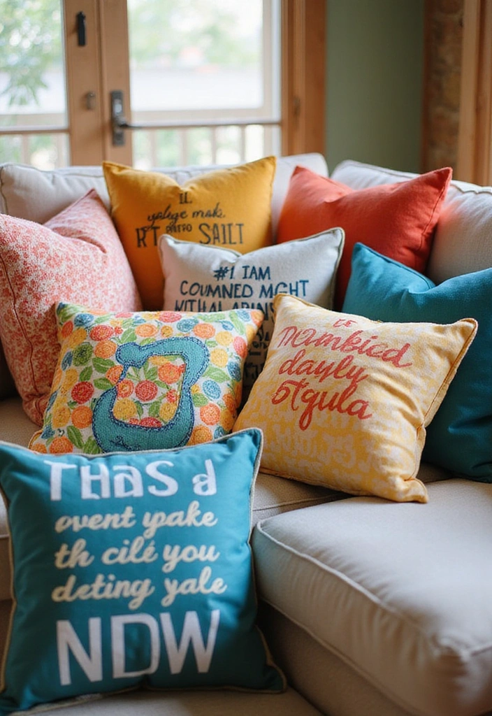12 Modern Home Aesthetic DIY Inspirations You Can’t Miss! - 8. Personalized Throw Pillows