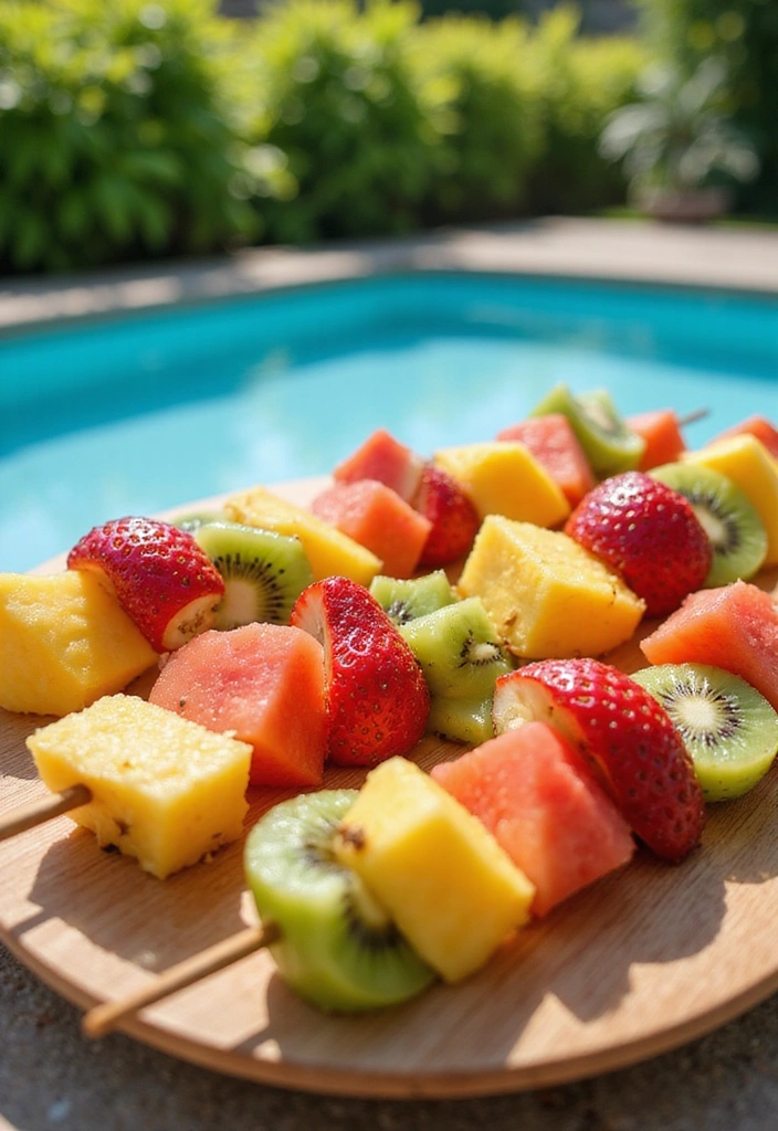 16 Pool Party Essentials You Can't Host Without (Trust Us!) - 7. Tropical Fruit Skewers