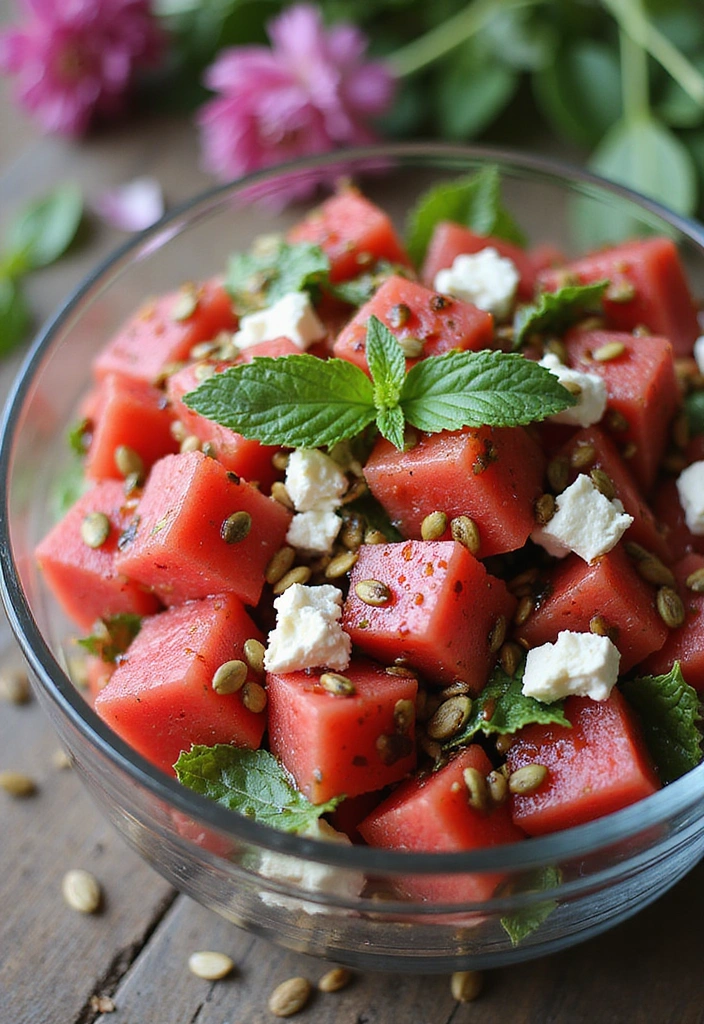 18 Delectable Summer Bridal Shower Food Ideas (Your Guests Will Be Raving About #5!) - 1. Refreshing Watermelon Feta Salad