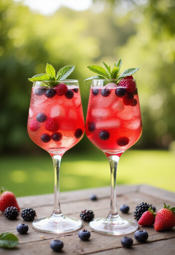 18 Delectable Summer Bridal Shower Food Ideas (Your Guests Will Be Raving About #5!) - 16. Sparkling Berry Mocktails