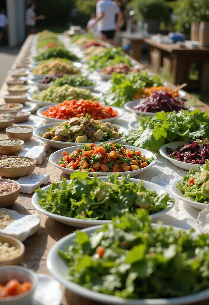 18 Delectable Summer Bridal Shower Food Ideas (Your Guests Will Be Raving About #5!) - 18. Colorful Salad Bar