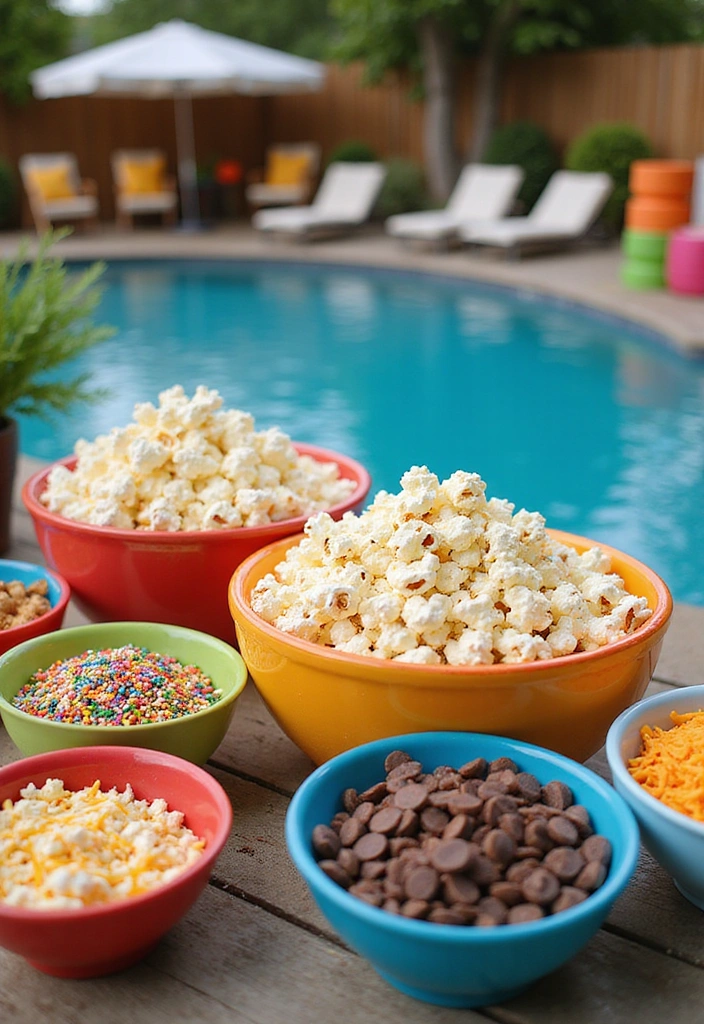 18 Irresistible Pool Party Snacks That Your Guests Will Devour! - 10. Popcorn Bar