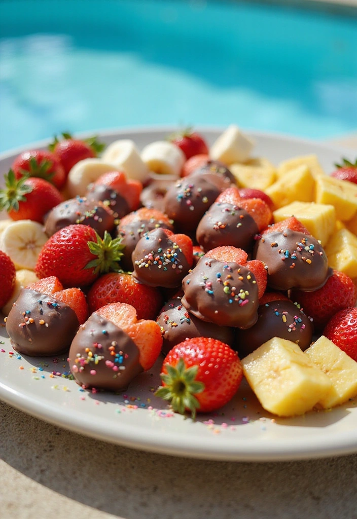 18 Irresistible Pool Party Snacks That Your Guests Will Devour! - 11. Chocolate-Dipped Fruit