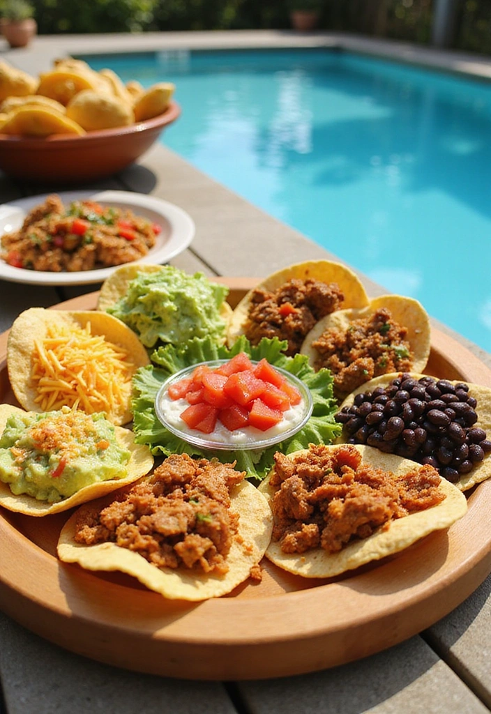 18 Irresistible Pool Party Snacks That Your Guests Will Devour! - 4. Taco Bar with Mini Tortillas