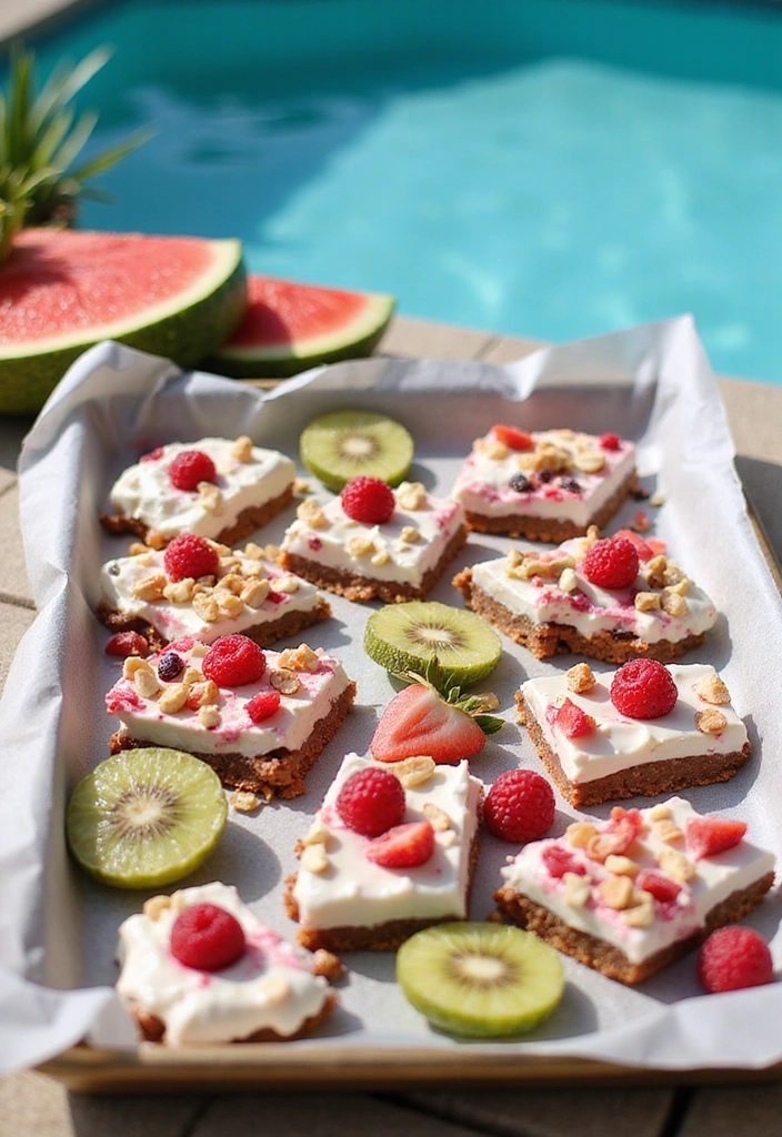 18 Irresistible Pool Party Snacks That Your Guests Will Devour! - 8. Frozen Yogurt Bark