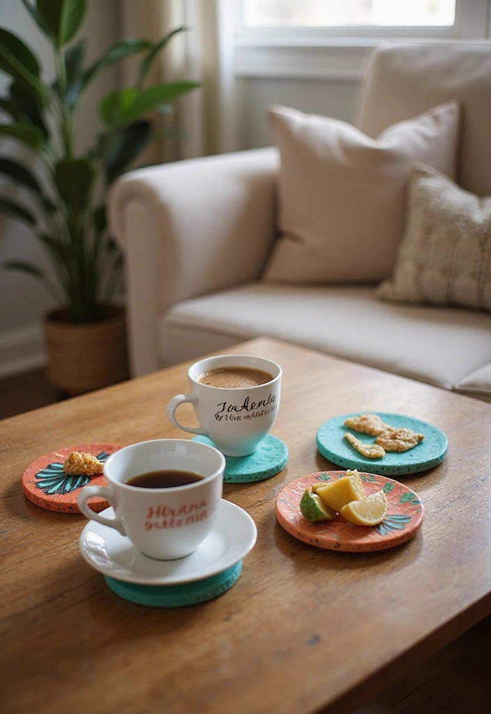 18 Simple Home Aesthetic DIY Projects for a Gorgeous Makeover! - 12. Personalized Coasters