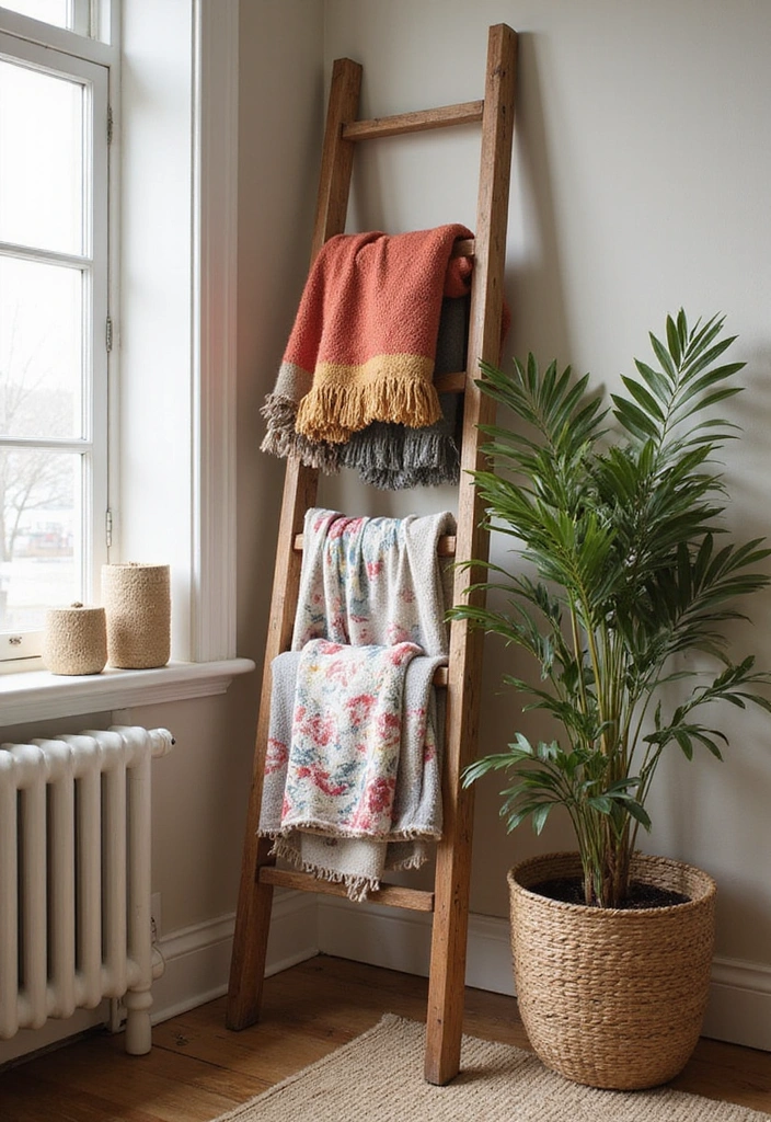 18 Simple Home Aesthetic DIY Projects for a Gorgeous Makeover! - 13. Decorative Ladder