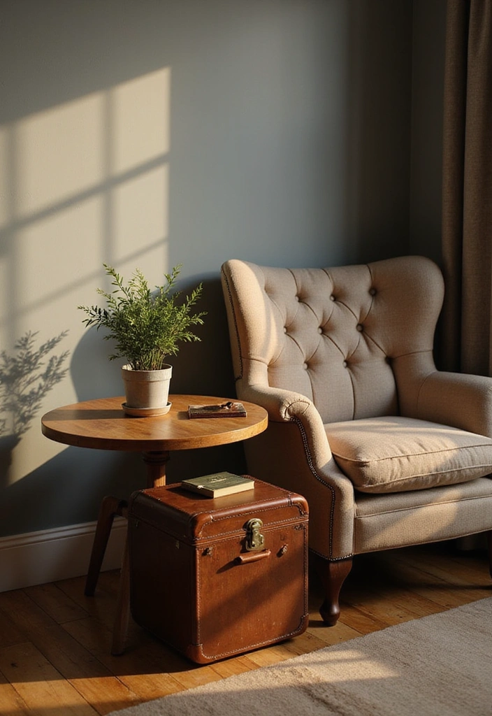 18 Simple Home Aesthetic DIY Projects for a Gorgeous Makeover! - 15. Vintage Suitcase Table