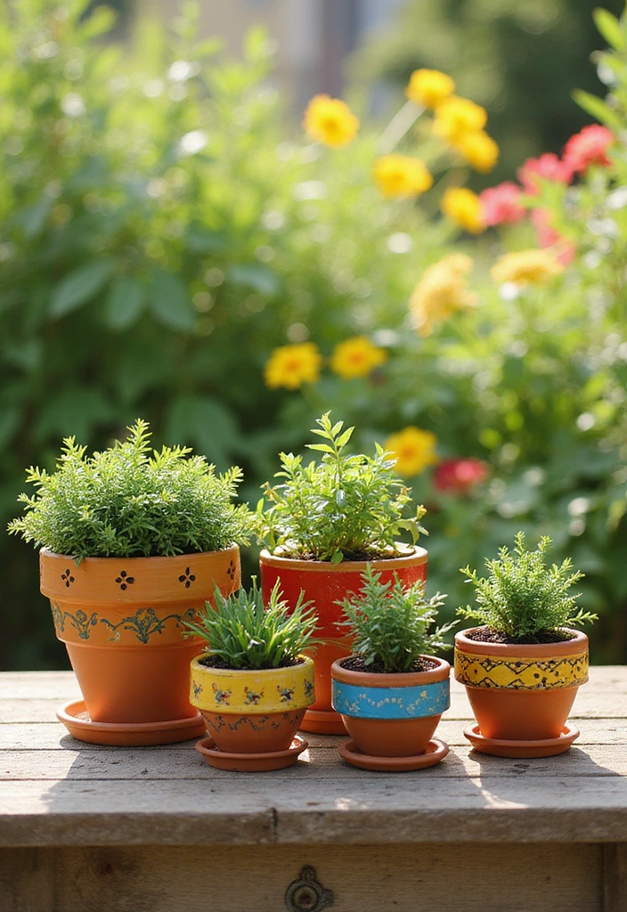 18 Simple Home Aesthetic DIY Projects for a Gorgeous Makeover! - 2. Painted Terracotta Pots