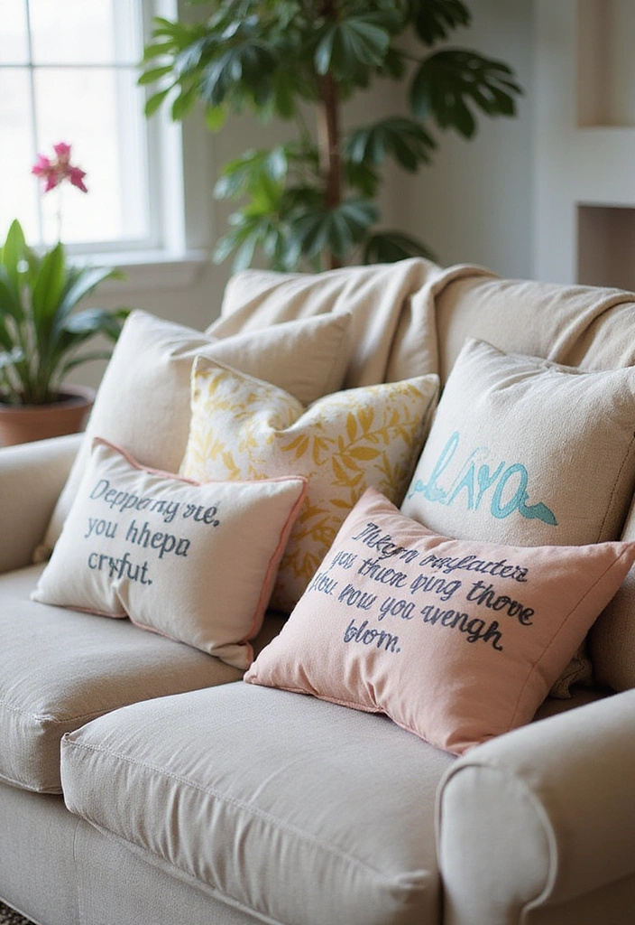 18 Simple Home Aesthetic DIY Projects for a Gorgeous Makeover! - 4. Customized Throw Pillows