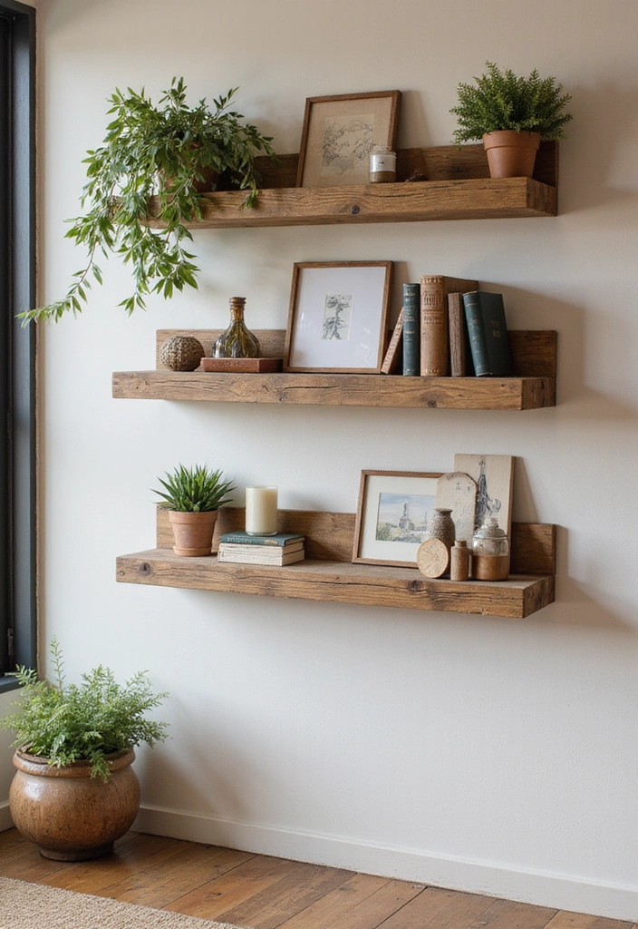 18 Simple Home Aesthetic DIY Projects for a Gorgeous Makeover! - 5. Rustic Wooden Shelves