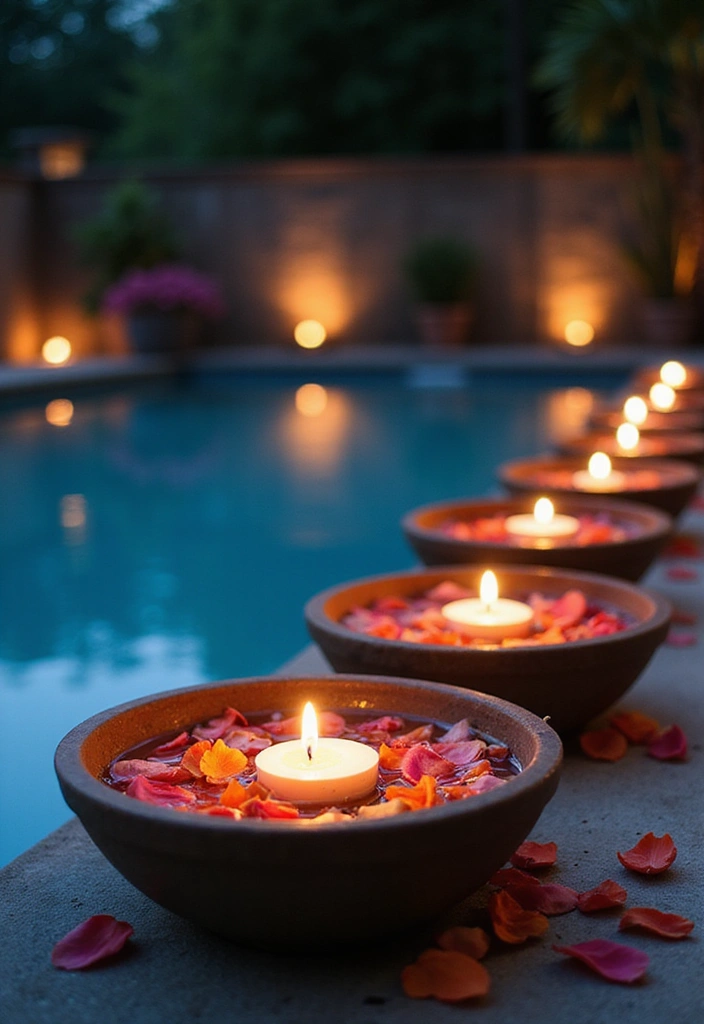 19 Budget-Friendly Pool Party Decorations That Will Impress Everyone! - 13. Floating Candles
