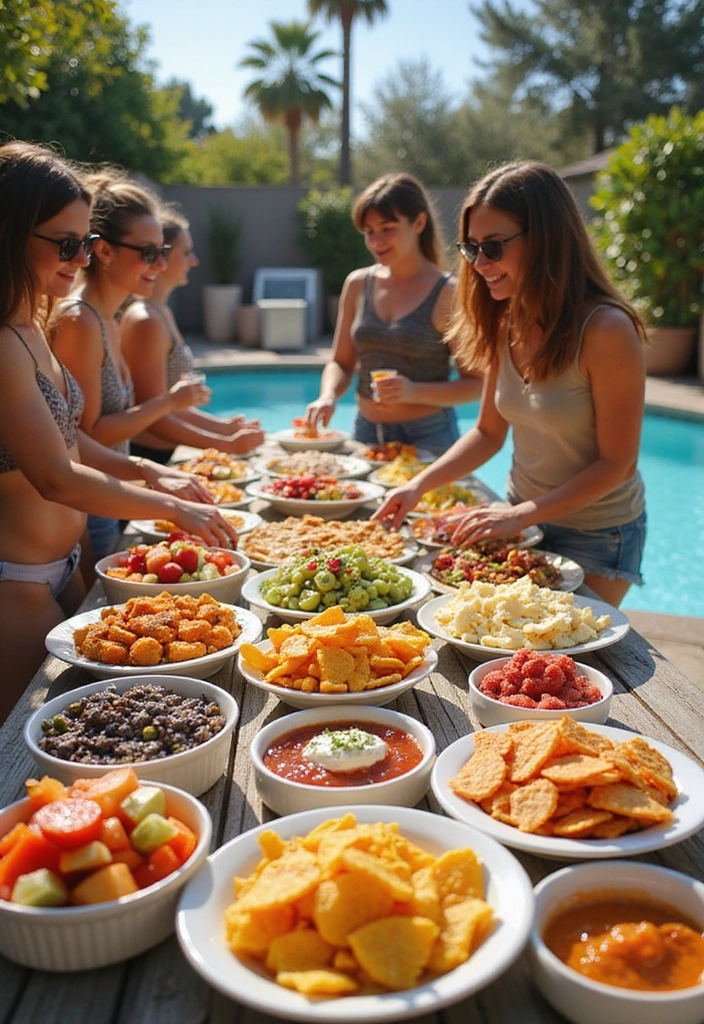 19 Budget-Friendly Pool Party Decorations That Will Impress Everyone! - 14. Poolside Snack Bar