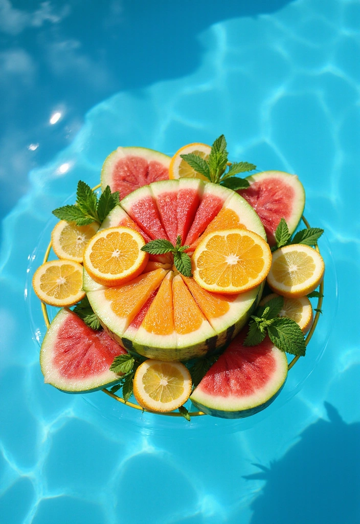19 Budget-Friendly Pool Party Decorations That Will Impress Everyone! - 4. Floating Fruit Centerpieces