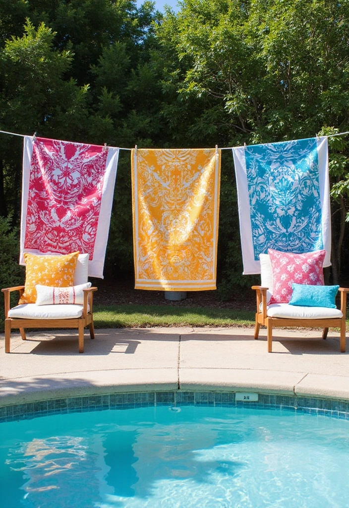 19 Budget-Friendly Pool Party Decorations That Will Impress Everyone! - 6. Colorful Beach Towels