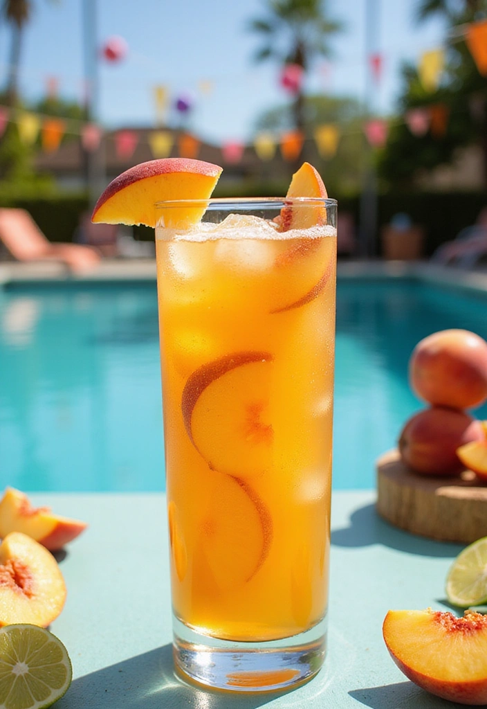 20 Refreshing Poolside Drinks That Will Keep You Cool This Summer! - 14. Ginger Peach Sparkler