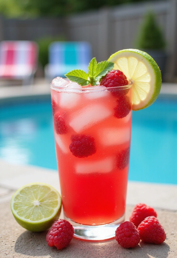 20 Refreshing Poolside Drinks That Will Keep You Cool This Summer! - 16. Raspberry Lime Cooler