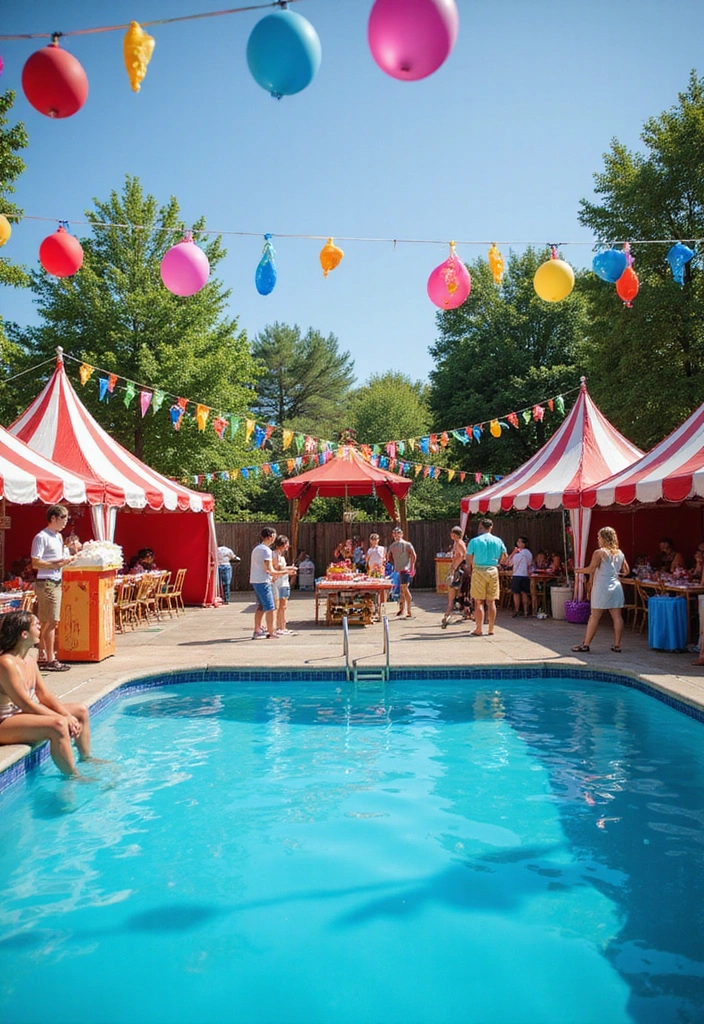 21 Creative Pool Party Themes That Will Blow Your Friends Away! - 6. Carnival Pool Party