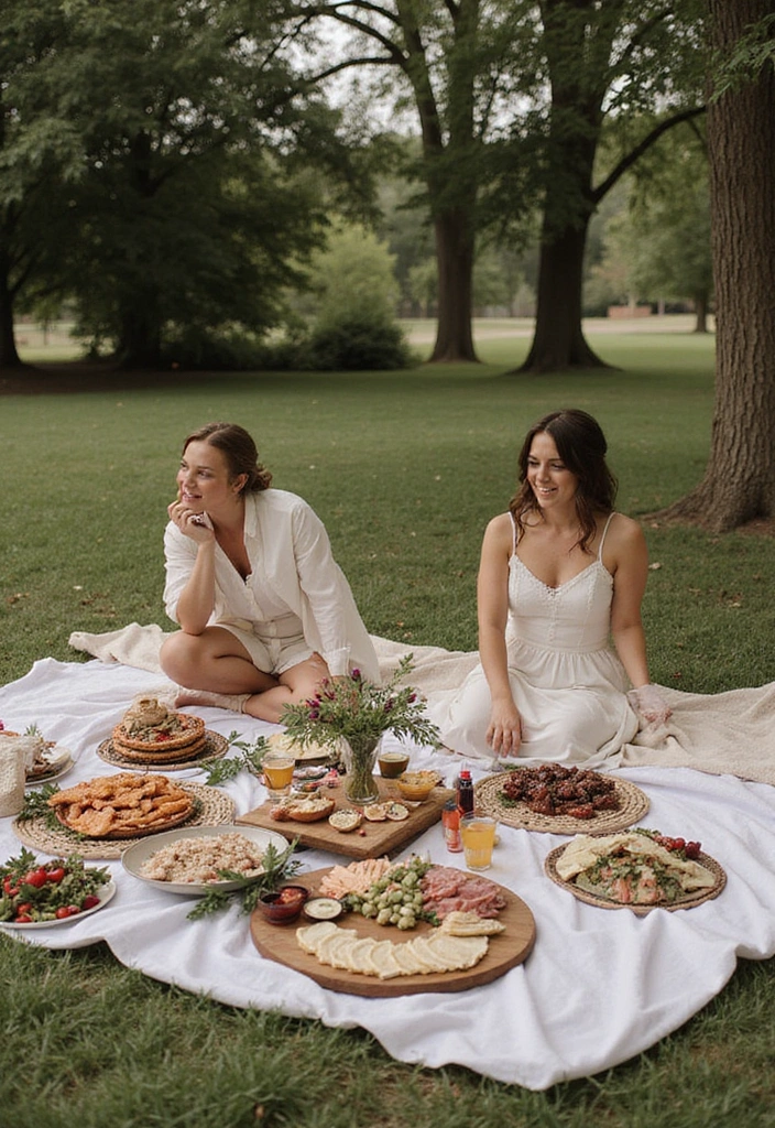 14 Future Wedding Plans with Catering Ideas You’ll Want to Taste (Number 10 Is a Must!) - 3. Elevated Picnic Vibes: Chic and Cozy