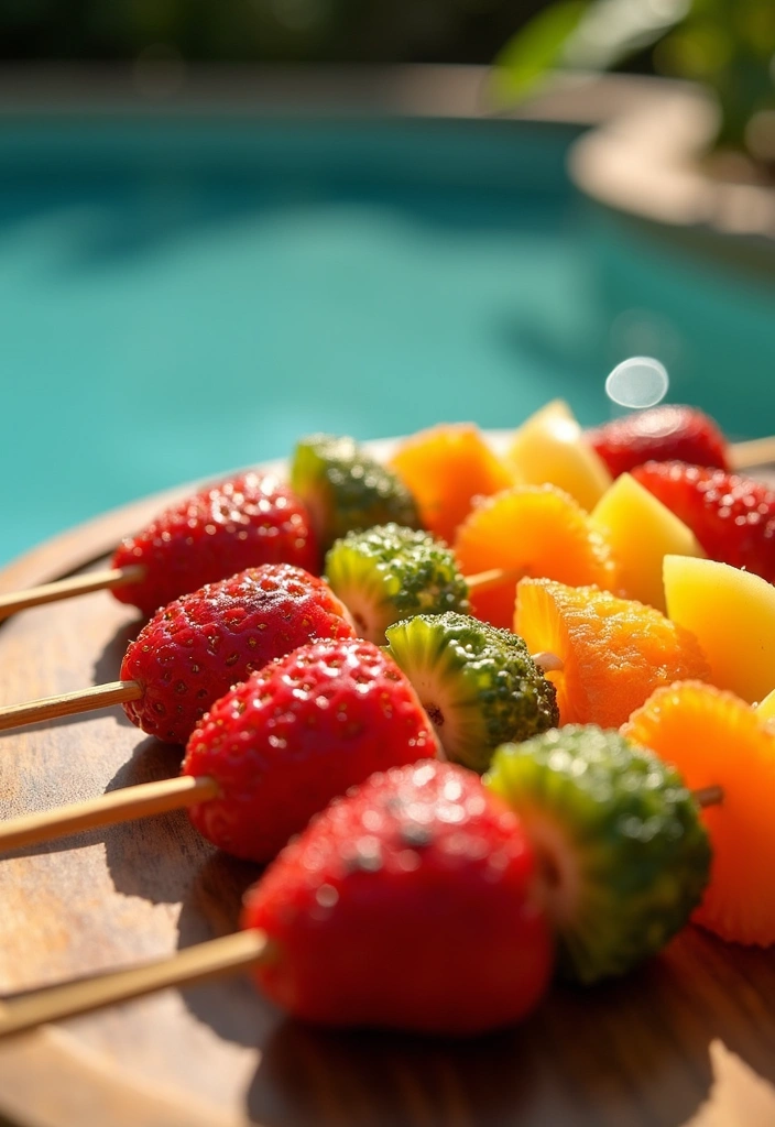 20 Family-Friendly Pool Party Ideas That Everyone Will Love! (Number 5 Is a Game-Changer!) - 1. Tropical Fruit Skewers