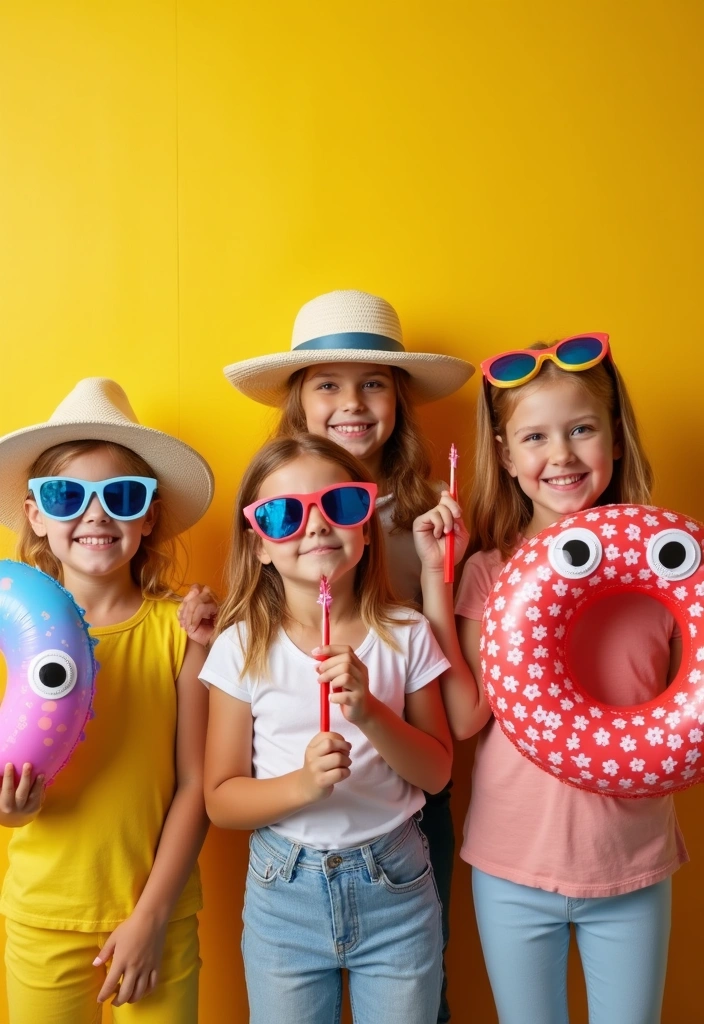 20 Family-Friendly Pool Party Ideas That Everyone Will Love! (Number 5 Is a Game-Changer!) - 13. Summer-themed Photo Booth