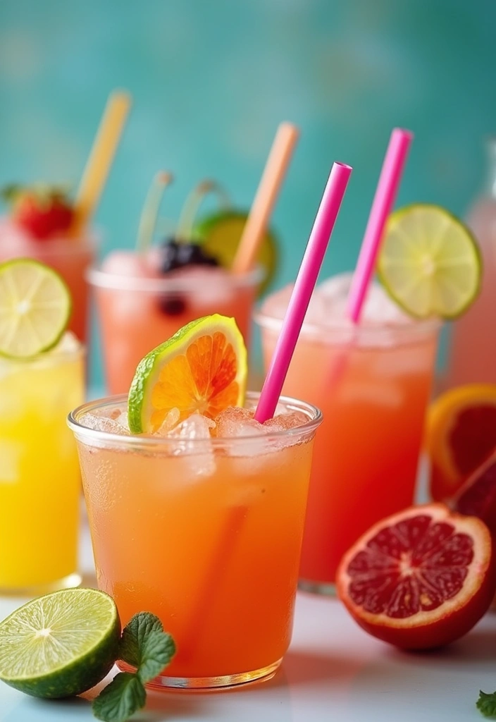 20 Family-Friendly Pool Party Ideas That Everyone Will Love! (Number 5 Is a Game-Changer!) - 3. Colorful Poolside Drinks
