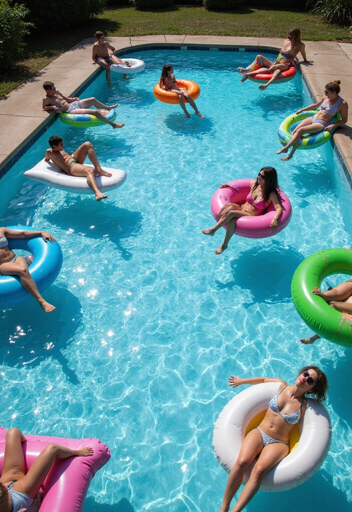 25 Genius Pool Party Planning Tips and Recipes You Need to Know! (Number 12 Will Save You!) - 11. Have Pool Floats Galore