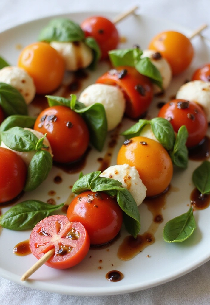25 Jaw-Dropping Fourth of July Recipes That'll WOW Your Guests! - 12. Easy Caprese Skewers