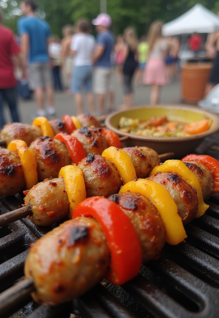 25 Jaw-Dropping Fourth of July Recipes That'll WOW Your Guests! - 14. Spicy Sausage and Pepper Skewers