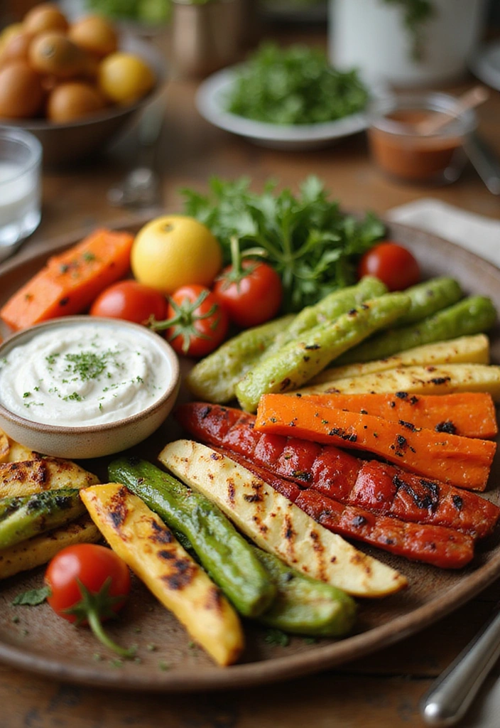 25 Jaw-Dropping Fourth of July Recipes That'll WOW Your Guests! - 7. Grilled Veggie Platter with Dip