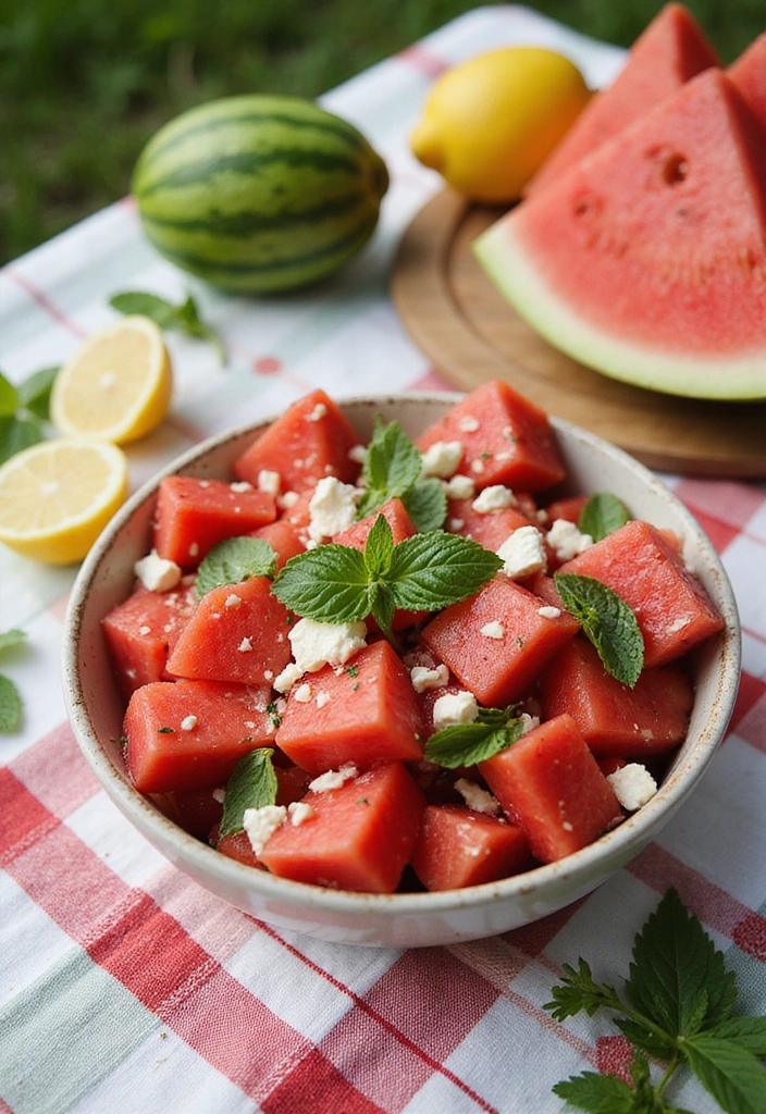 25 Jaw-Dropping Fourth of July Recipes That'll WOW Your Guests! - 9. Watermelon Feta Salad