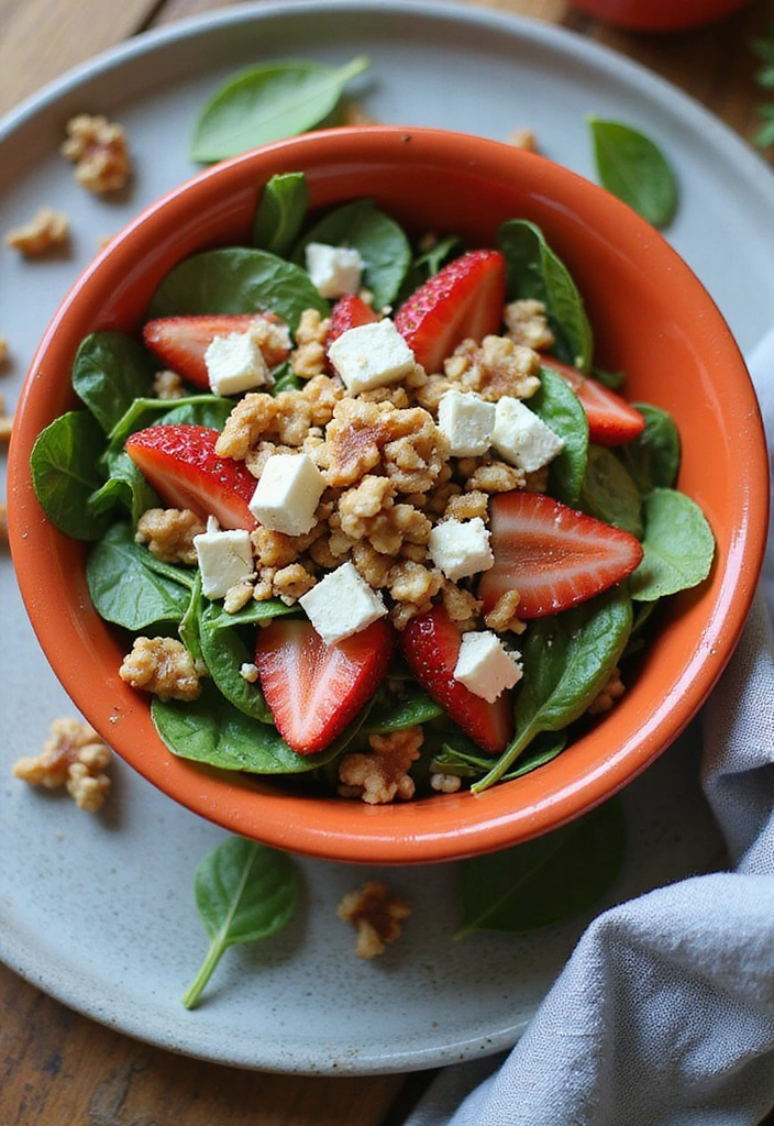 30 Refreshing Fourth of July Recipes: Salads and Desserts for a Perfect Day! - 13. Spinach and Strawberry Salad