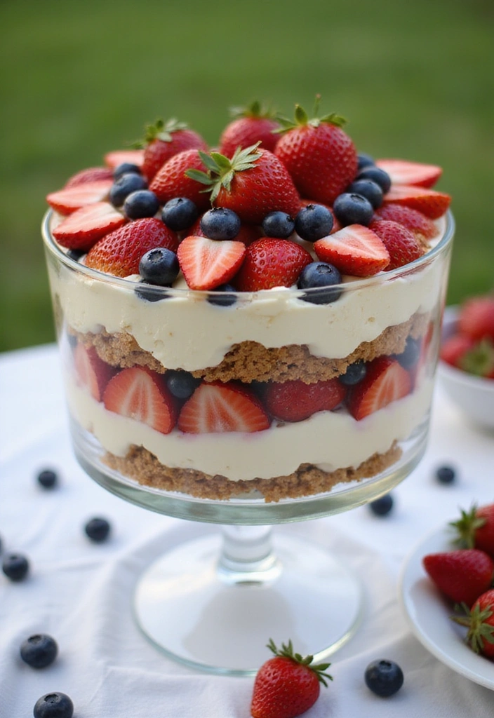 30 Refreshing Fourth of July Recipes: Salads and Desserts for a Perfect Day! - 5. Red, White, and Blue Cheesecake Trifle