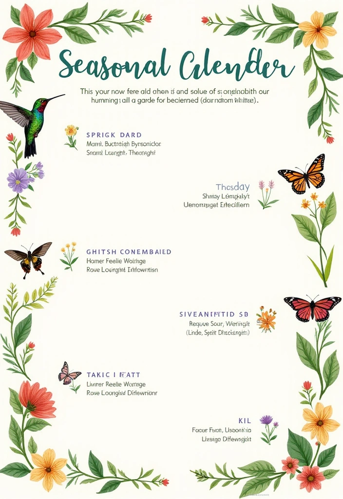The Ultimate Guide to Designing a Stunning Hummingbird and Butterfly Garden - Creating a Seasonal Plan for Your Garden