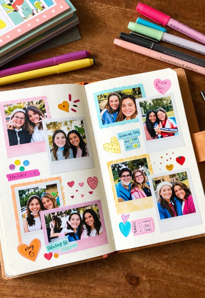 14 Adorable Galentine's Day Crafts to Make with Your Best Friends (Crafty Fun Awaits!) - 13. Friendship Scrapbook 1