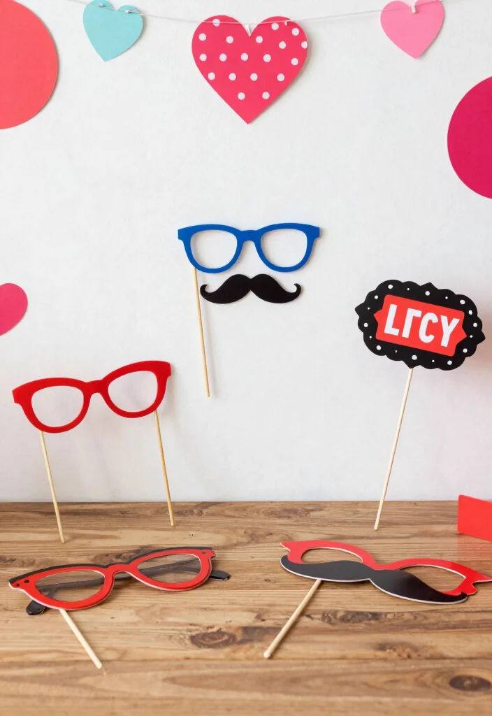14 Adorable Galentine's Day Crafts to Make with Your Best Friends (Crafty Fun Awaits!) - 6. DIY Photo Booth Props 1