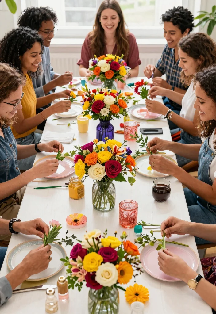 16 Hilarious Galentine's Day Games That Will Keep the Laughter Going All Night! - 4. Flower Arrangement Challenge 1