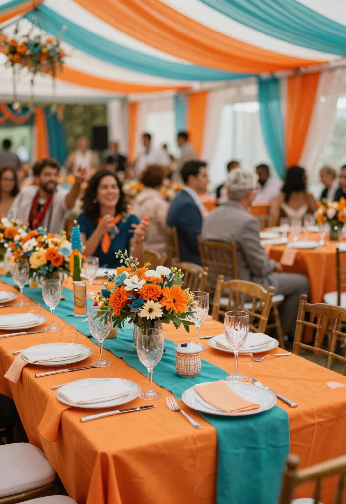 16 Stunning Spring Wedding Color Palettes That Will Take Your Breath Away! - 13. Bright Orange and Teal 1