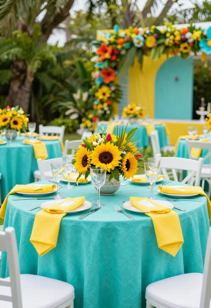 16 Stunning Spring Wedding Color Palettes That Will Take Your Breath Away! - 4. Turquoise and Yellow 1