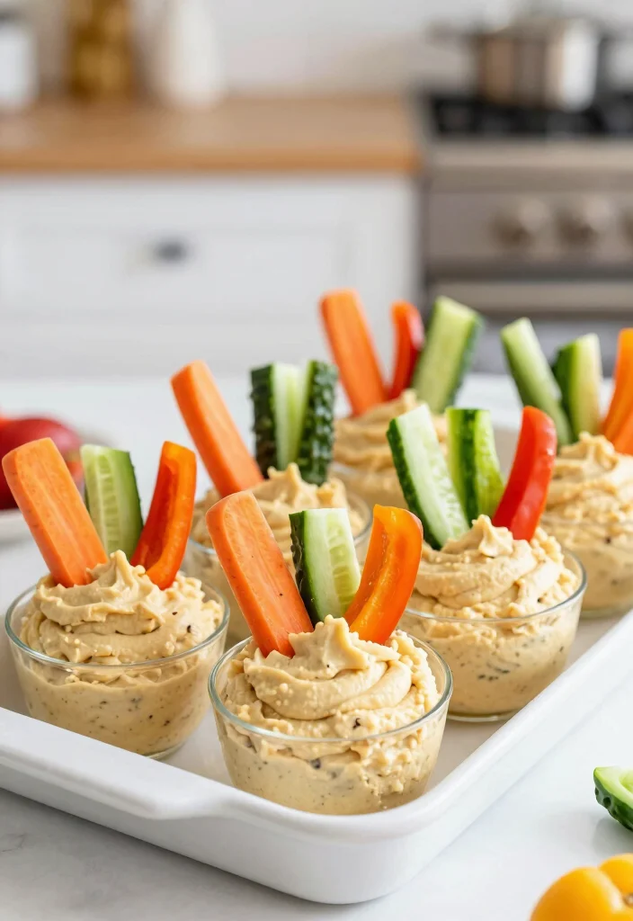 18 Delicious Galentine's Day Recipes That Will Impress Your Squad (Especially #9!) - 5. Spicy Hummus and Veggie Cups 1